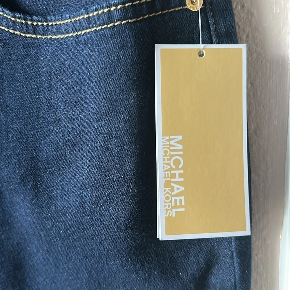 NWT MICHAEL KORS Selma High Rise Midnight Wash Skinny Ankle